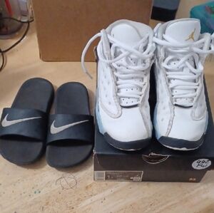 Air Jordan 13 Retro Preschool Size 2 + FREE Nike Slides Size 2Y